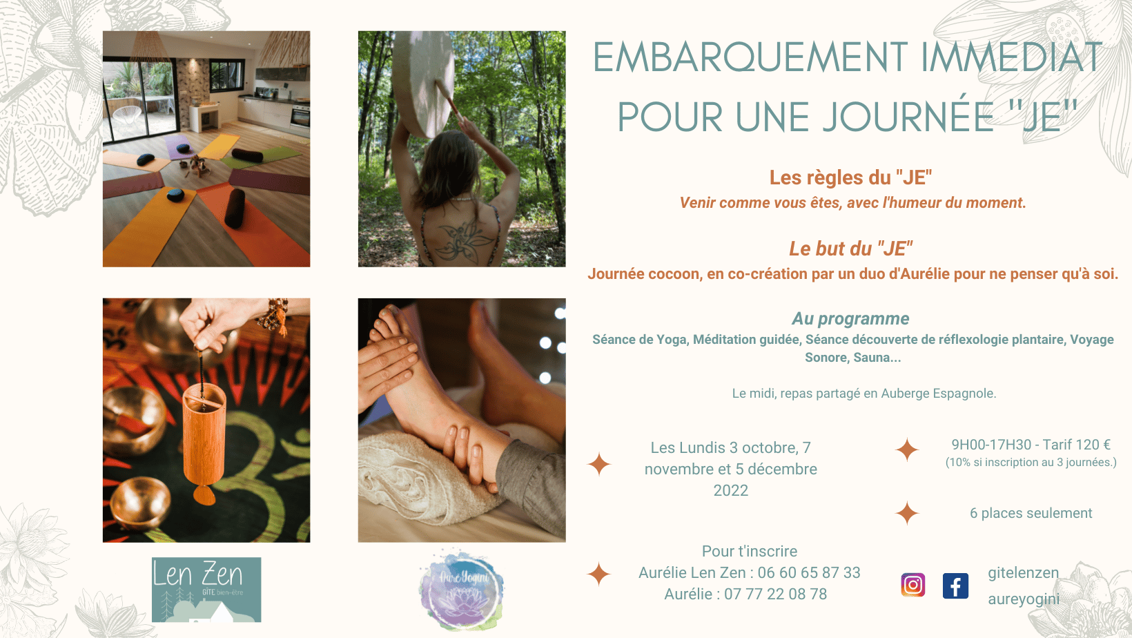 You are currently viewing EMBARQUEMENT IMMEDIAT                                                                                    POUR UNE JOURNEE « JE »                                                       3 Dates : Lundis 03 oct – 07 nov – 05 déc